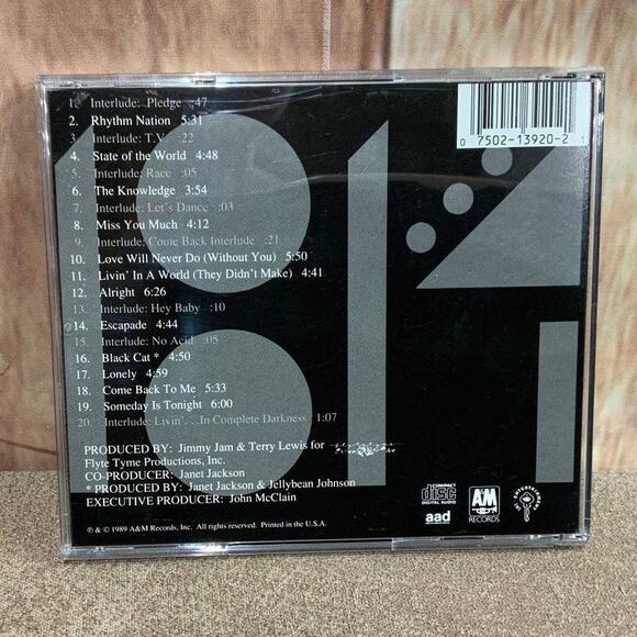 Vintage 1989 Janet Jackson Rhythm Nation 1814 Music Audio CD VG Condition - Picture 3 of 3